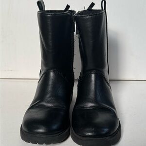 Old Navy Black Casual Faux Leather Girl Boots Size 10